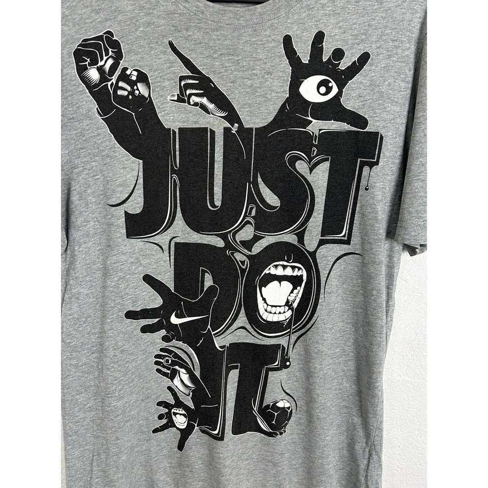 Vintage Nike Crazy Just Do It Logo T-Shirt In Gray - image 2