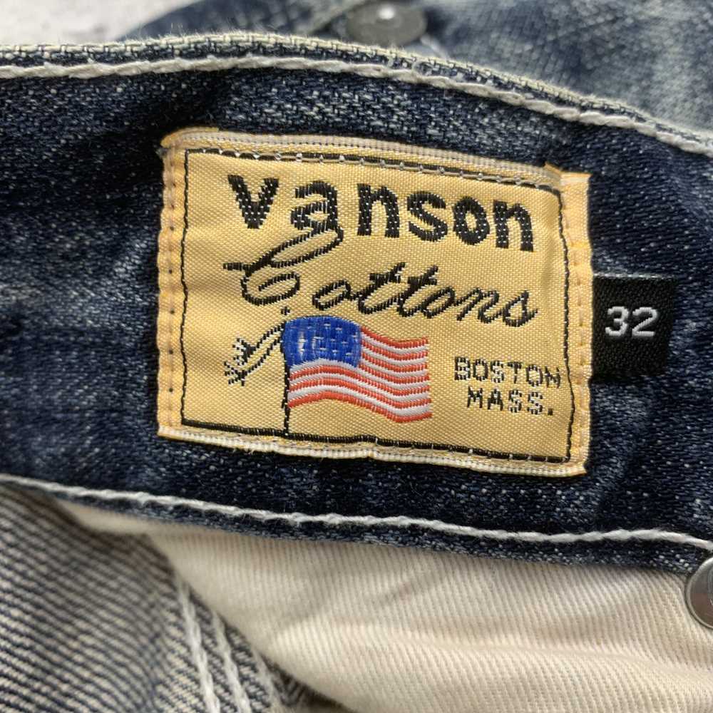 Distressed Denim × Racing × Vanson Leathers Blue … - image 4