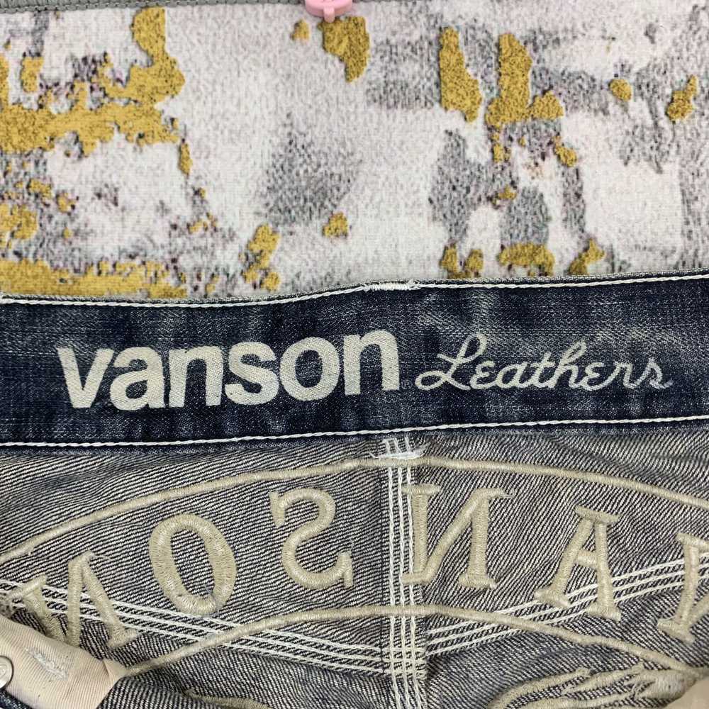 Distressed Denim × Racing × Vanson Leathers Blue … - image 5