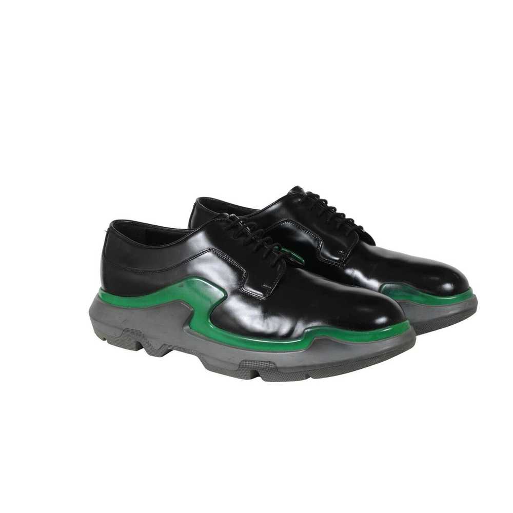 Prada Chunky Derbys Black Leather Green Double Mi… - image 12