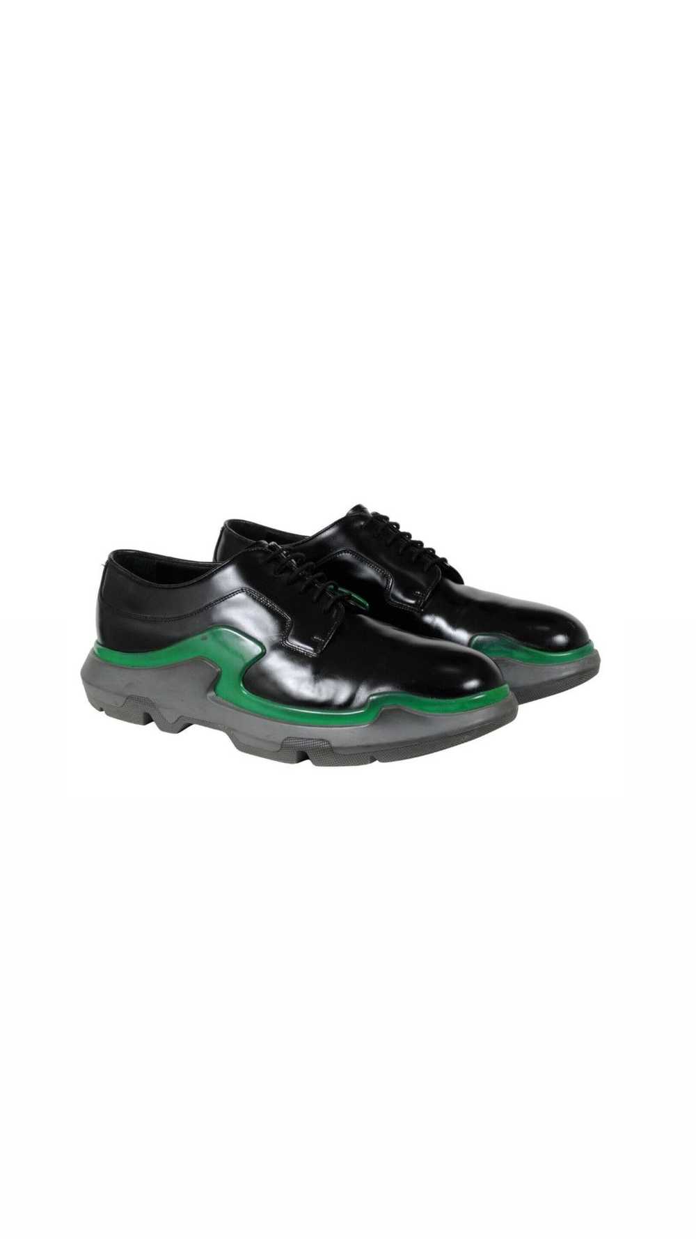 Prada Chunky Derbys Black Leather Green Double Mi… - image 1