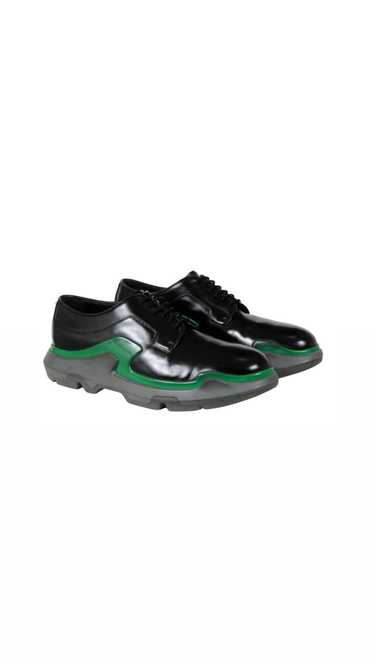 Prada Chunky Derbys Black Leather Green Double Mi… - image 1