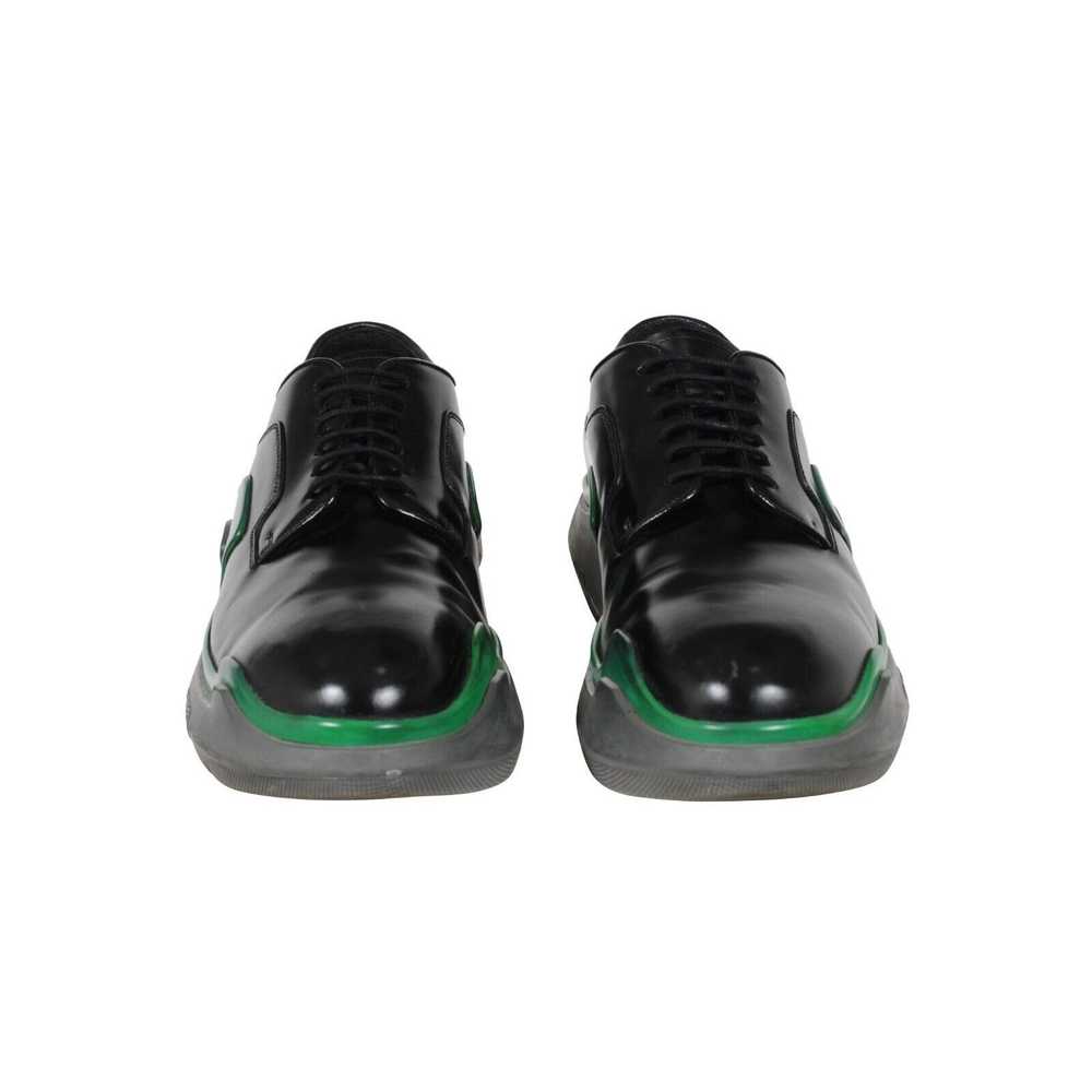 Prada Chunky Derbys Black Leather Green Double Mi… - image 2