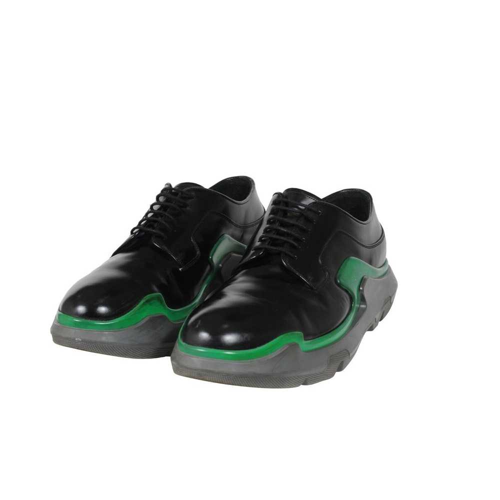 Prada Chunky Derbys Black Leather Green Double Mi… - image 3