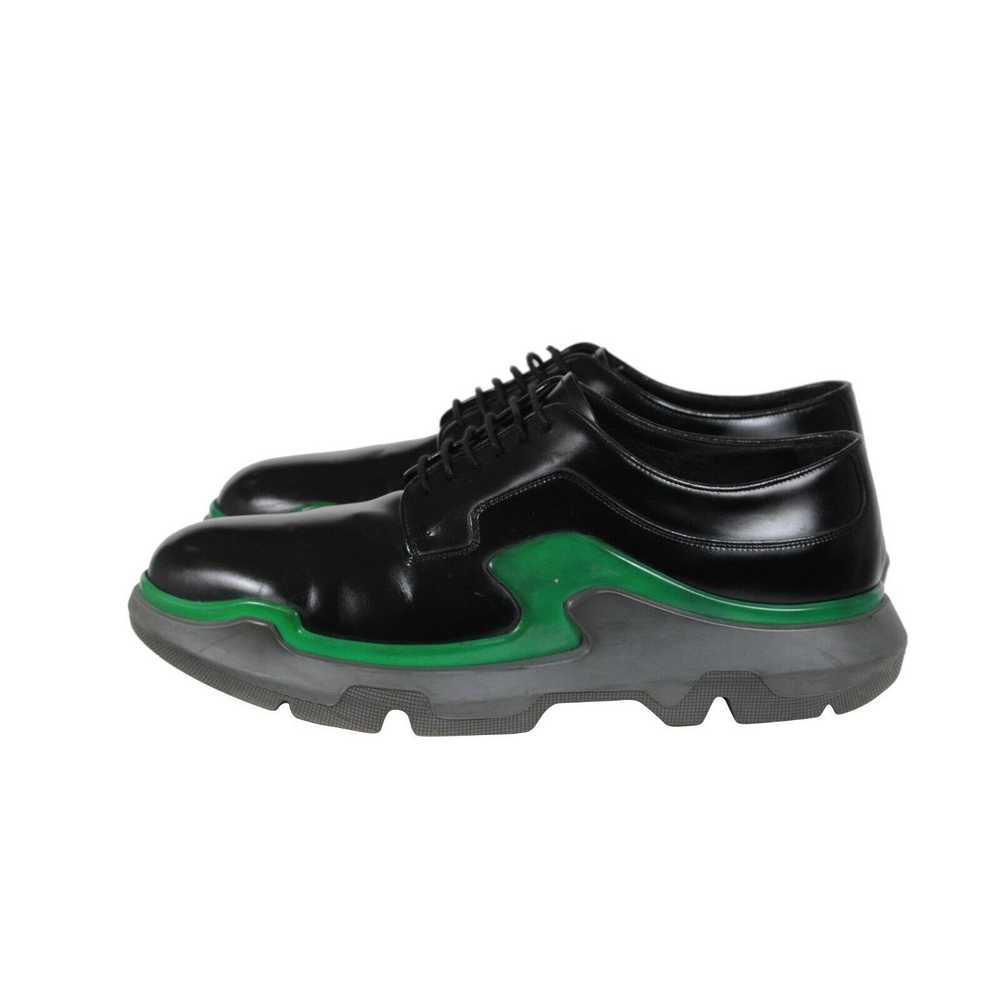 Prada Chunky Derbys Black Leather Green Double Mi… - image 4