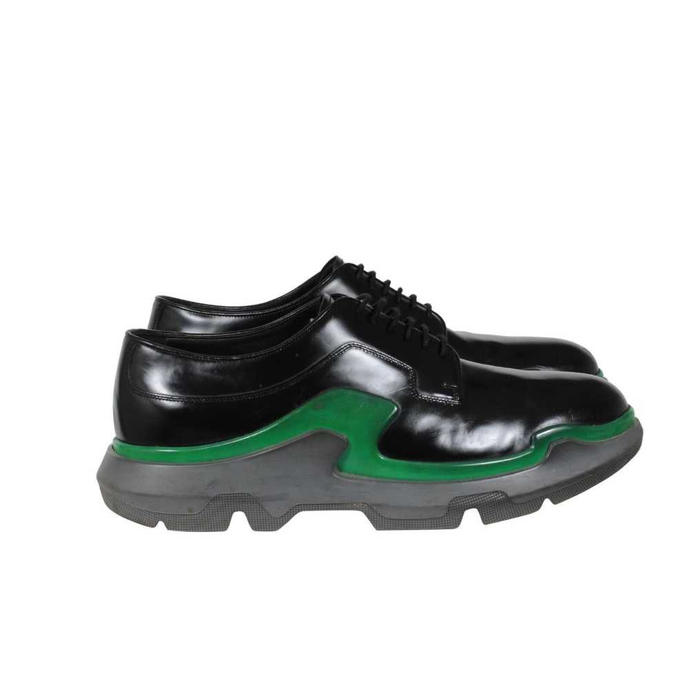 Prada Chunky Derbys Black Leather Green Double Mi… - image 8