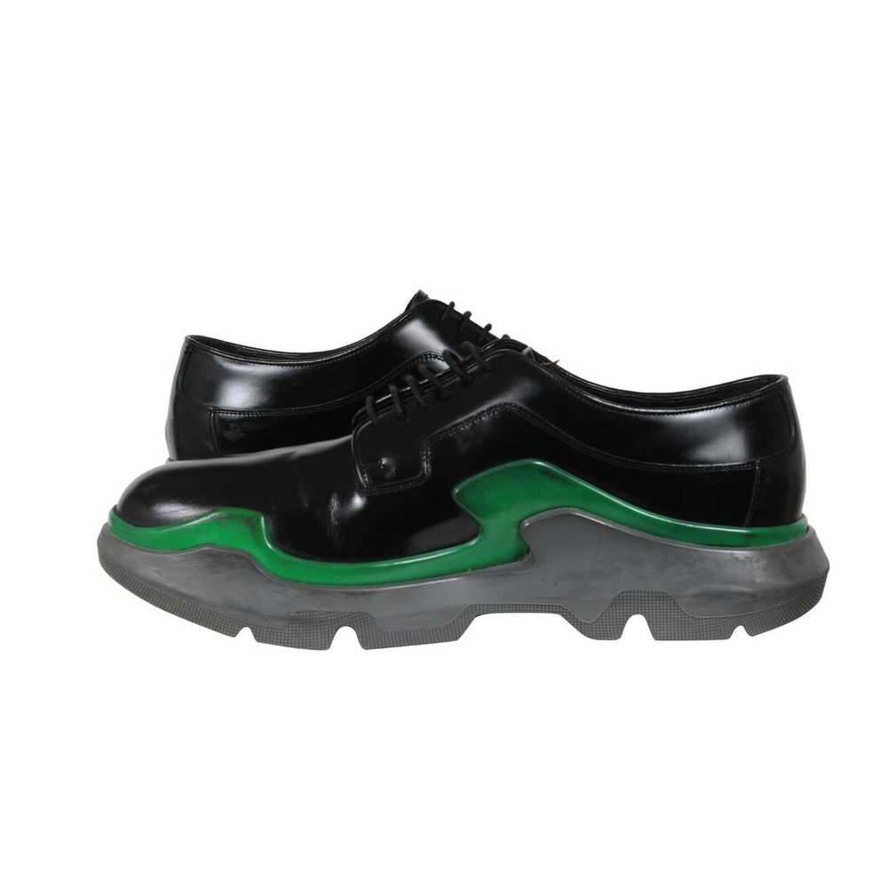 Prada Chunky Derbys Black Leather Green Double Mi… - image 9