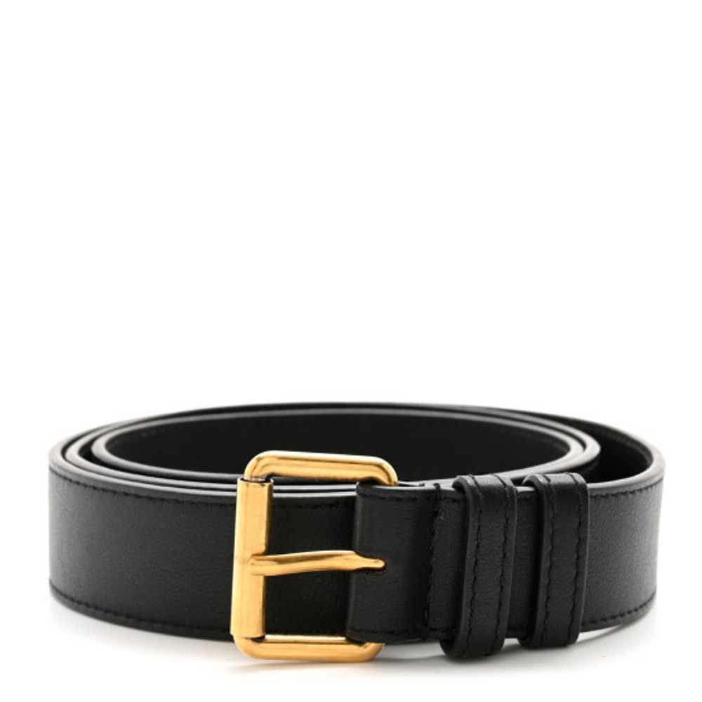 GUCCI Calfskin Horsebit Belt 95 38 Black - image 1