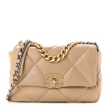 CHANEL Lambskin Quilted Medium Chanel 19 Flap Dar… - image 1