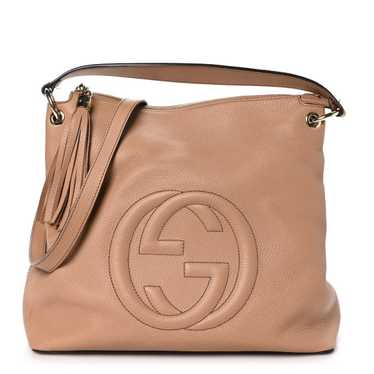 GUCCI Pebbled Calfskin Large Soho Hobo Camelia - image 1