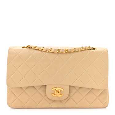 CHANEL Lambskin Quilted Medium Double Flap Beige - image 1