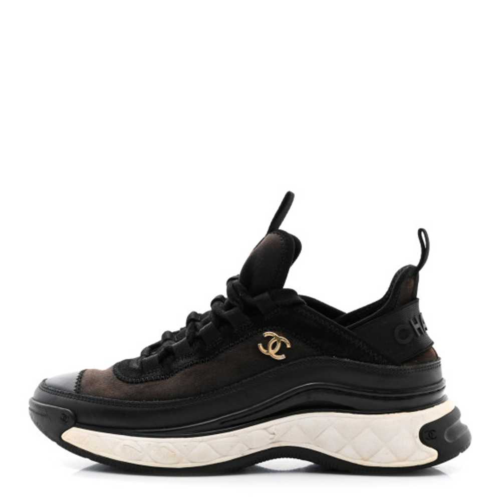 CHANEL Velvet Calfskin Mixed Fibers CC Sneakers 3… - image 1