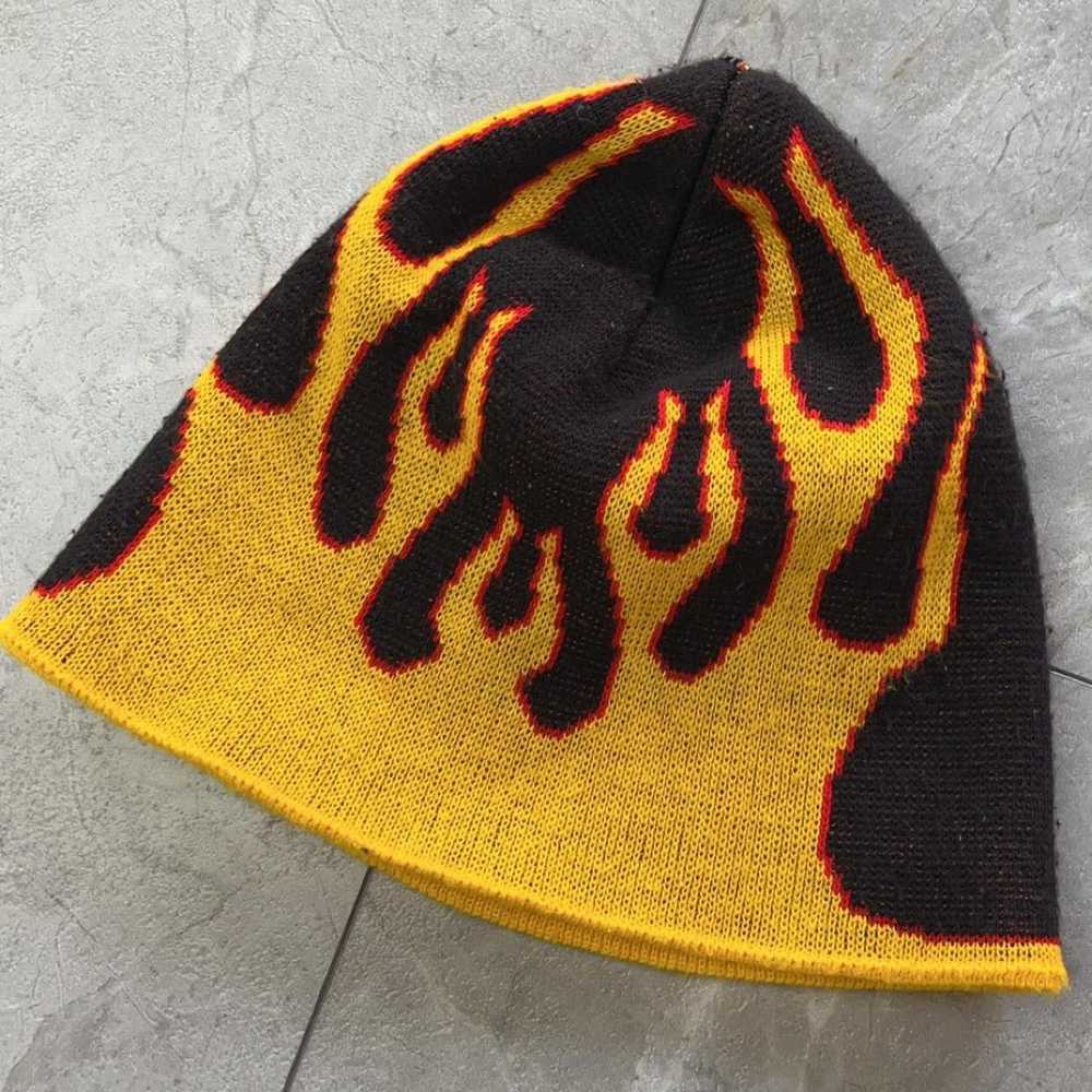 Streetwear × Vintage Y2K Flame Beanie - image 1