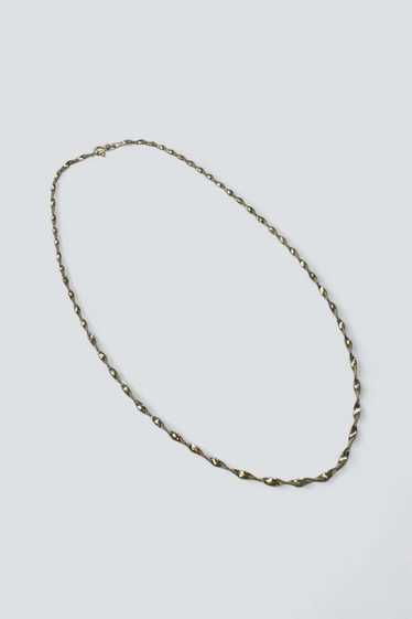 Twisted Herringbone Necklace - 14K Gold Vermeil