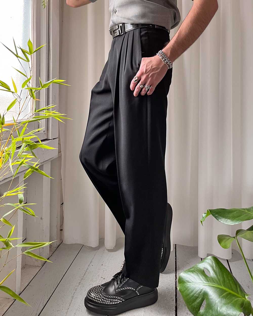 90s Givenchy Black Trousers | 34 - image 4