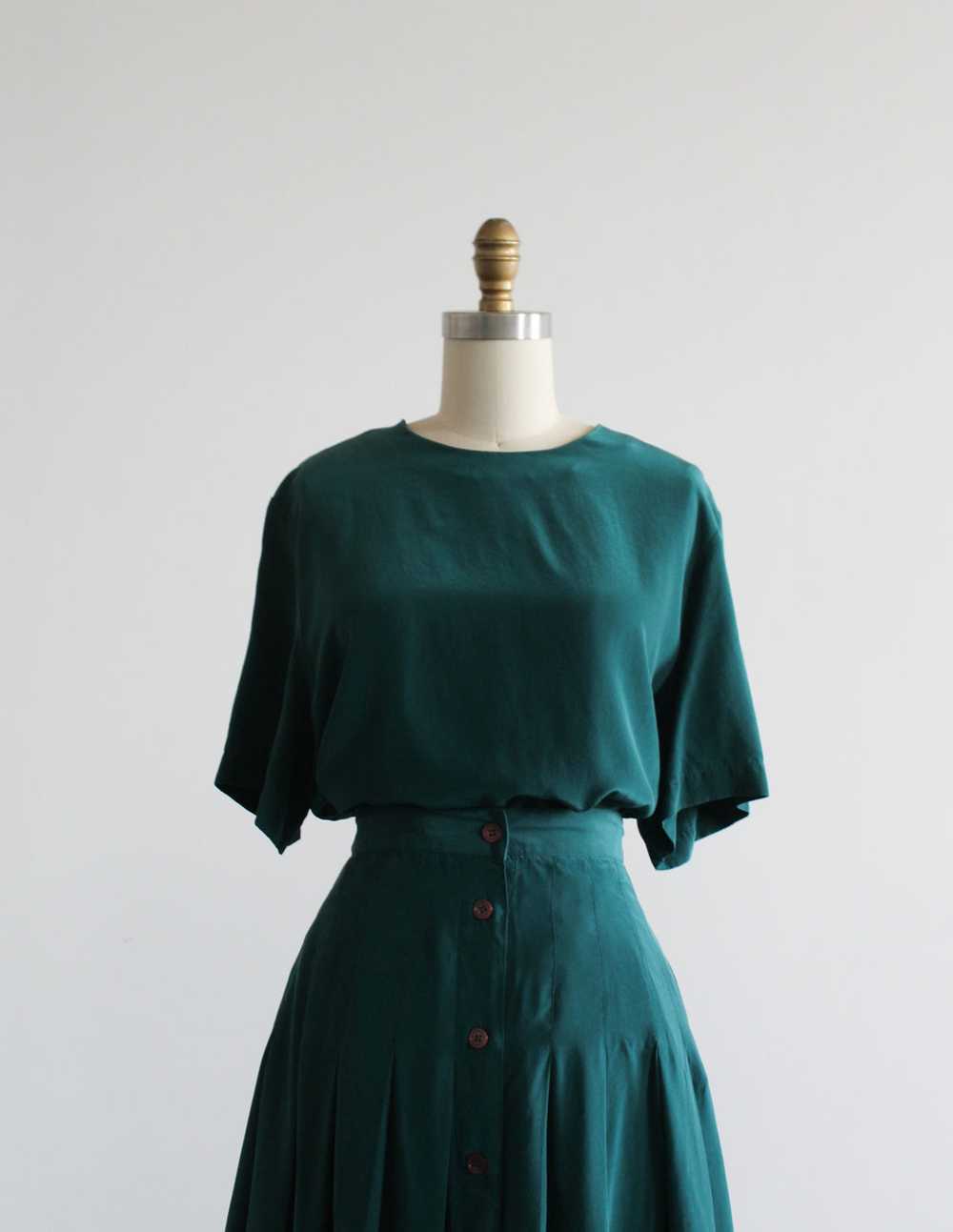 peacock silk dress set - image 2