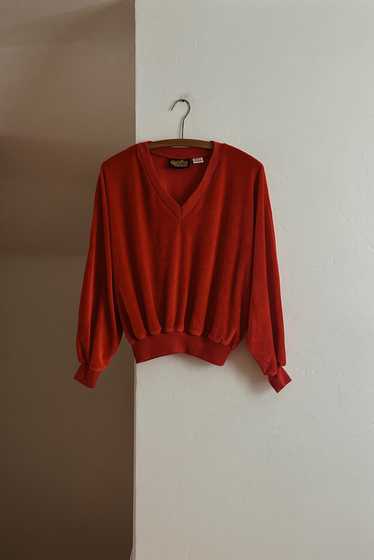 1970's CHERRY VELOUR JUMPER