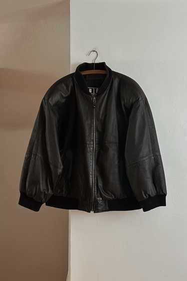 1990's BLACK LEATHER BOMBER