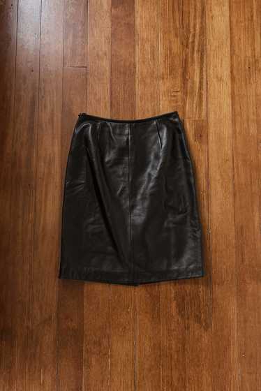 1990’s BLACK LEATHER MINI SKIRT | SIZE S