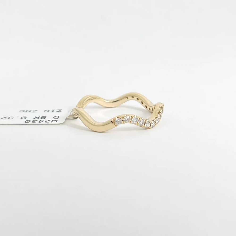 Wavy Zigzag Diamond Band Ring 14K Yellow Gold, Si… - image 6