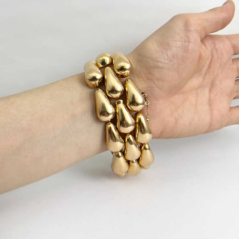 Vintage Wide Chunky Claw Panther Chain Link Brace… - image 5