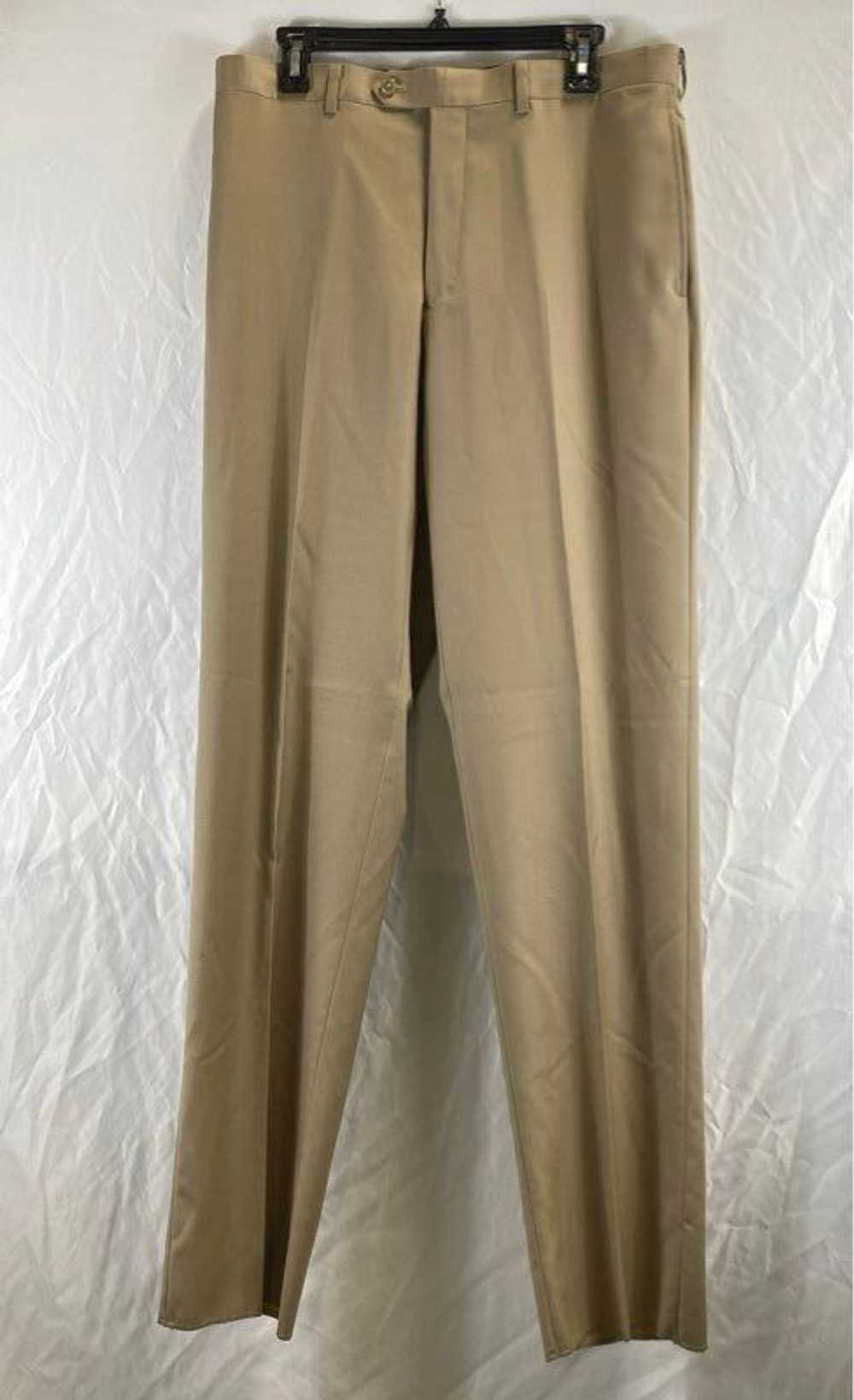 NWT Calvin Klein Mens Beige Wool Flat Front Strai… - image 1