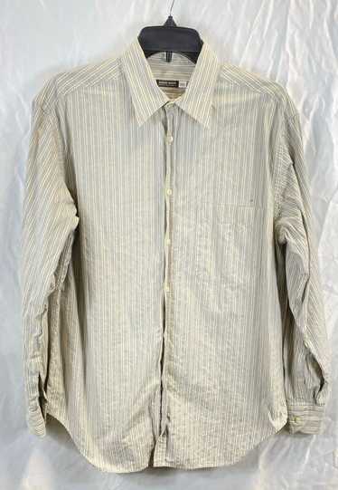 Giorgio Armani Beige Striped Button Up Shirt M