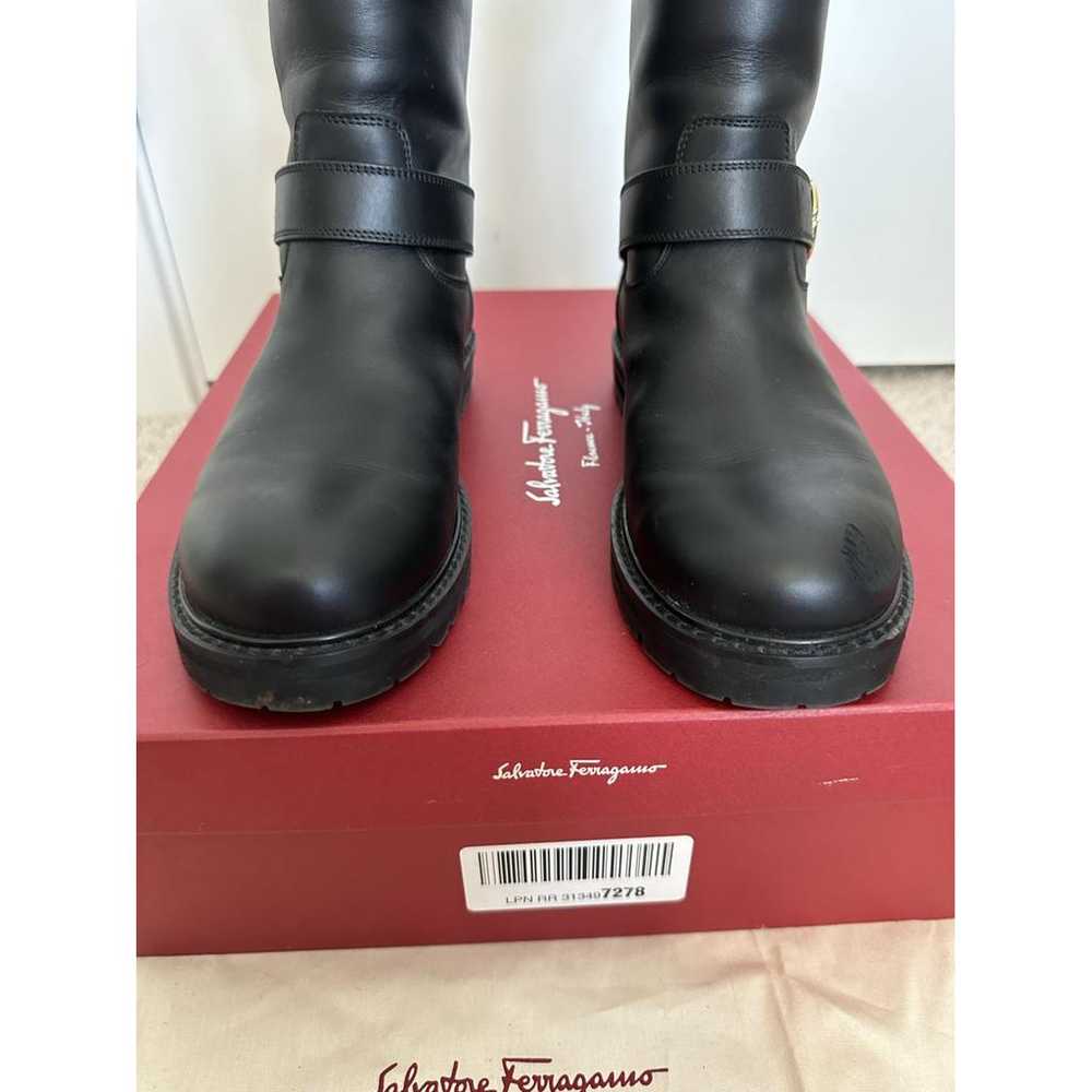 Salvatore Ferragamo Leather biker boots - image 3