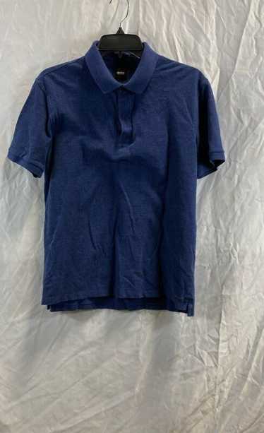 Hugo Boss Mens Blue Short Sleeve Spread Collar Cl… - image 1