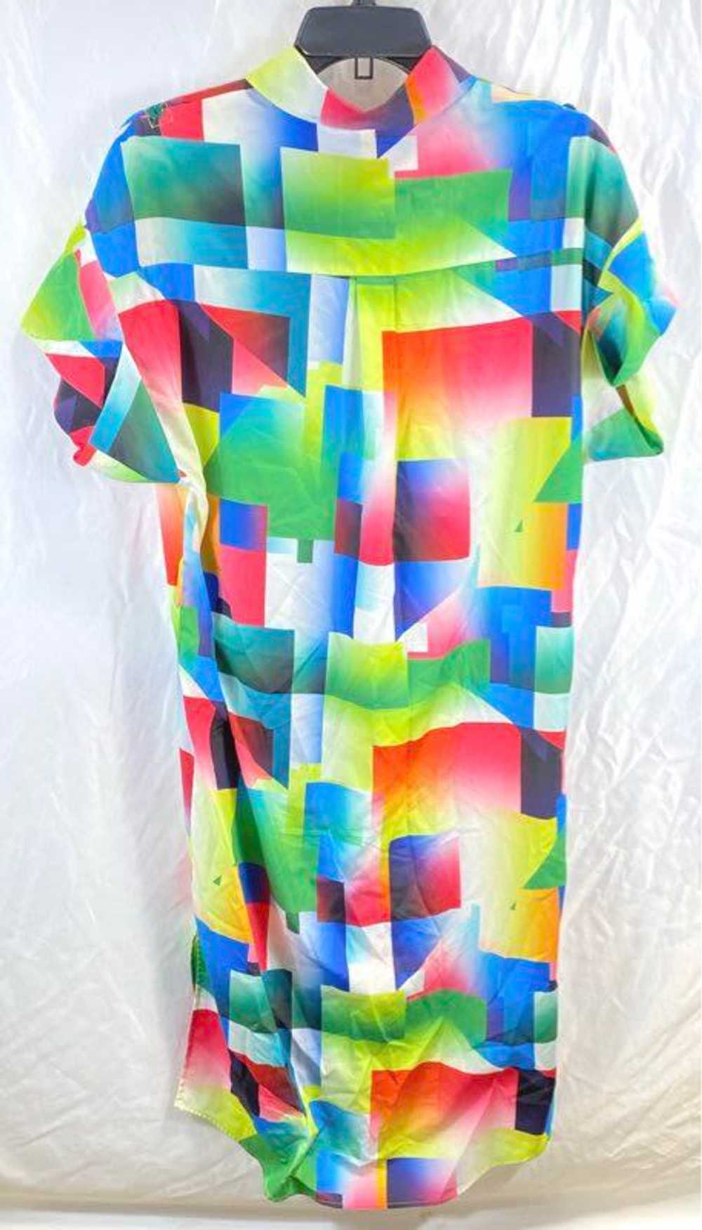 Le Superbe Multicolor Colorblock Midi Shirt Dress… - image 2