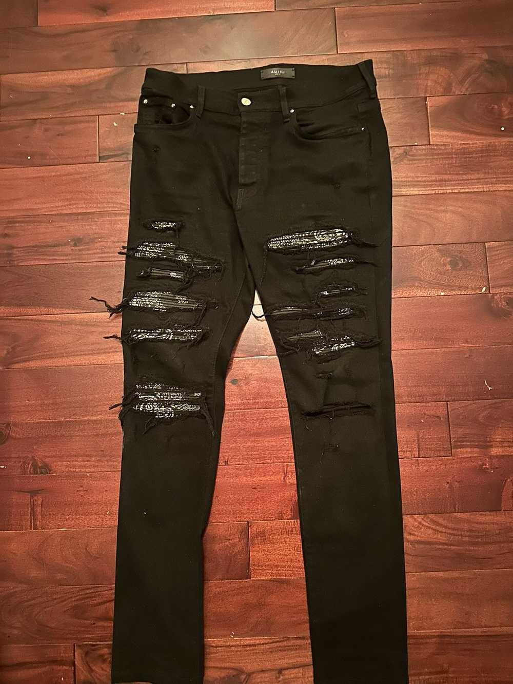 Amiri Amiri Black White Bandana MX1 Jeans - image 1