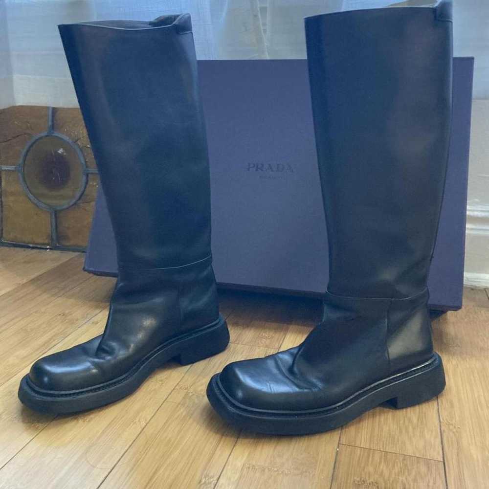 Prada Block Combat leather boots - image 4