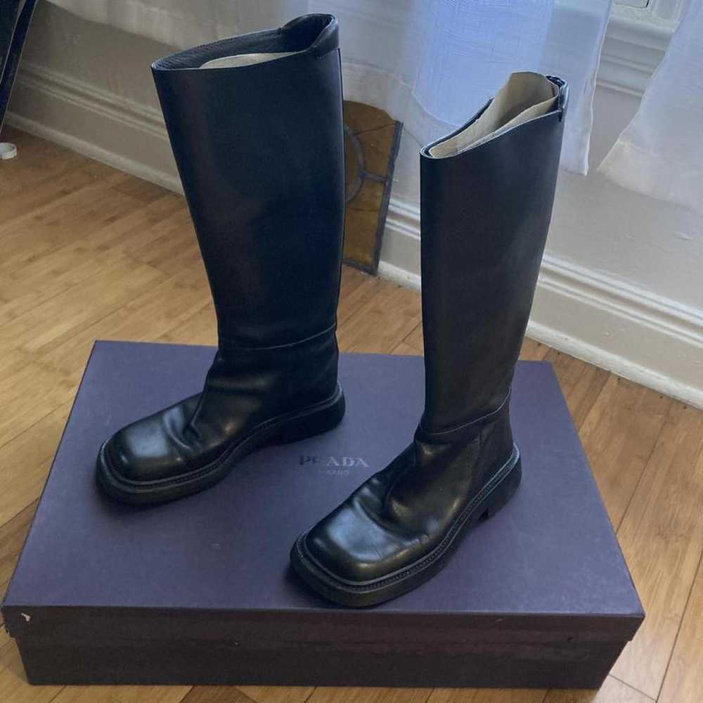 Prada Block Combat leather boots - image 7