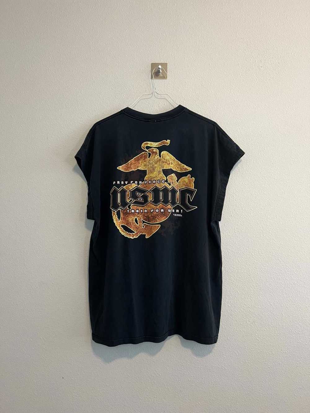 Designer Vintage USMC Graphic T-Shirt - Black - G… - image 5