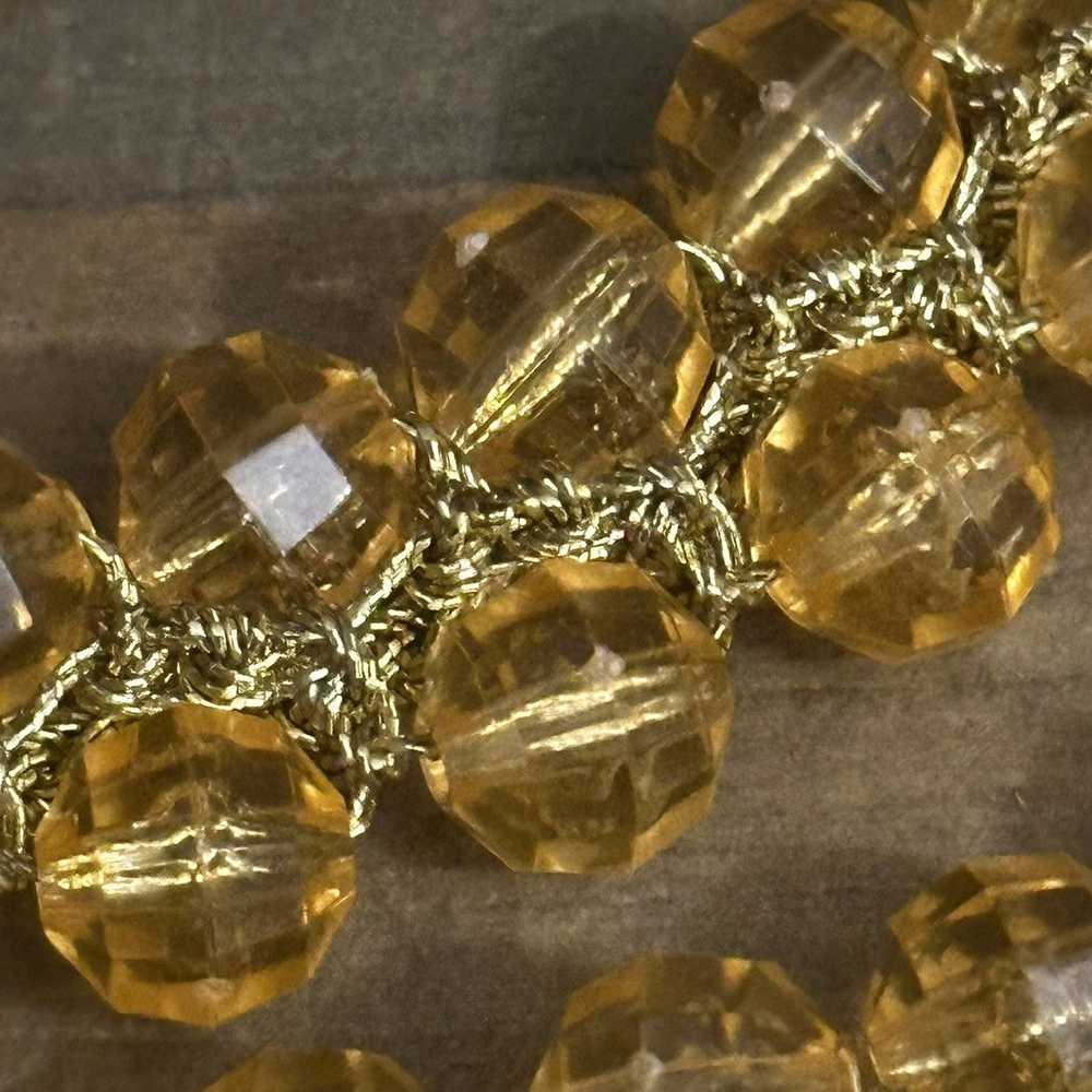 Vintage Vintage amber macrame bead necklace - image 3