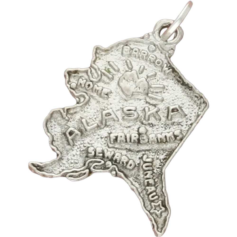 Sterling Silver Vintage Alaska State Travel Souve… - image 1