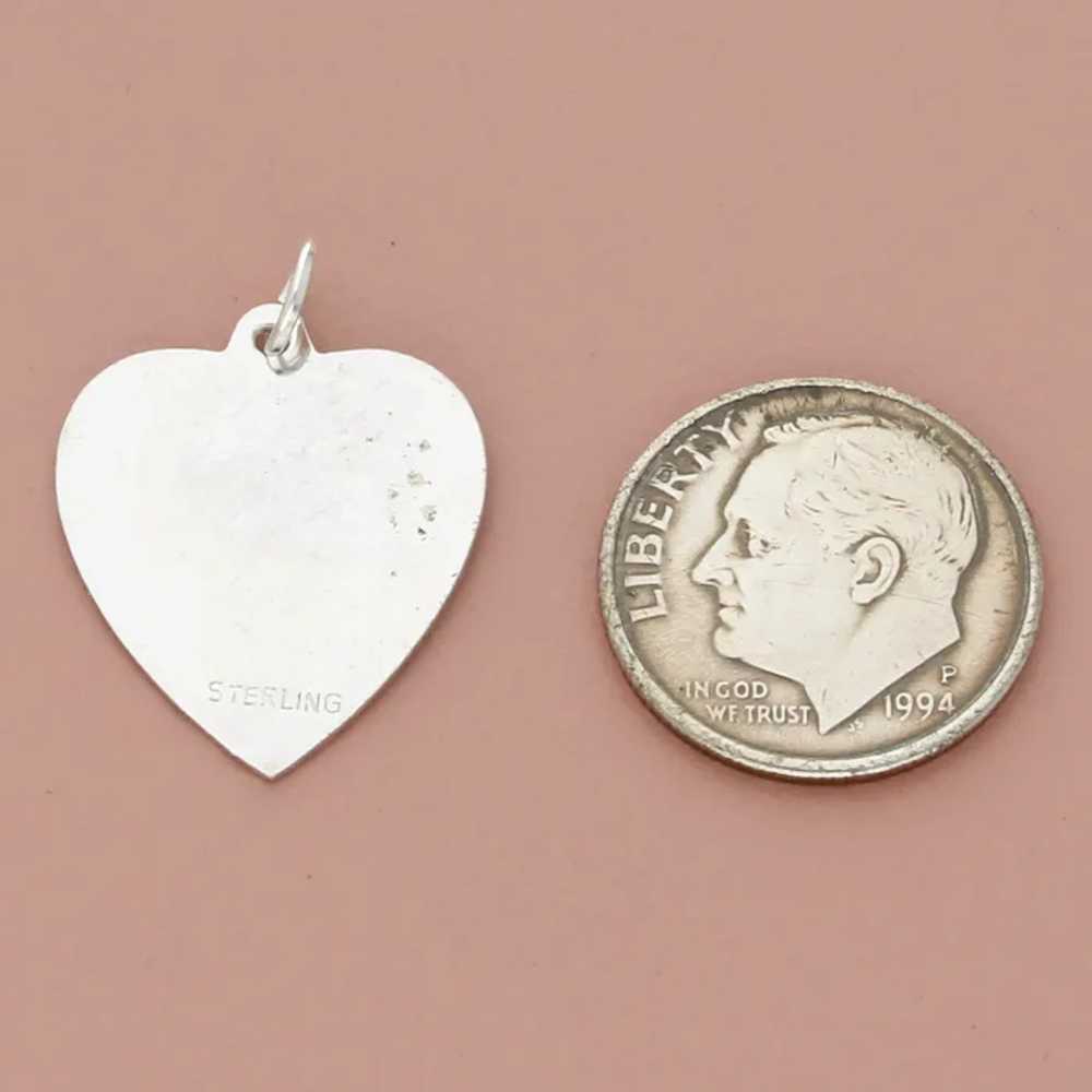 Sterling Silver Vintage Engravable Etched Heart C… - image 3