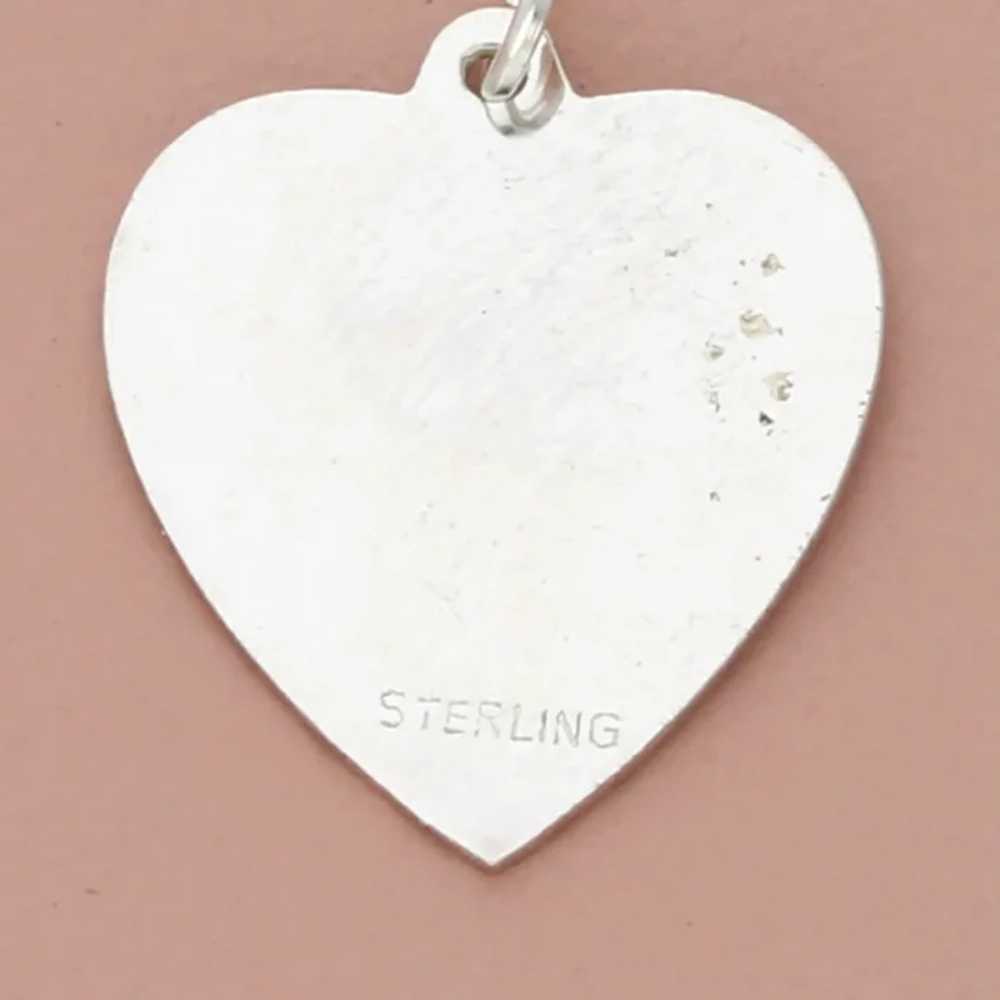 Sterling Silver Vintage Engravable Etched Heart C… - image 4