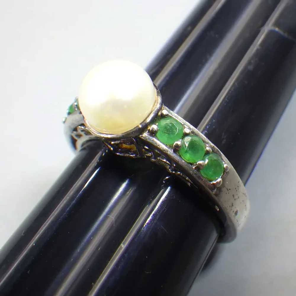 Vintage Silpada Emerald and Pearl Centerpiece Rin… - image 6