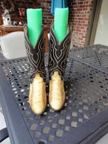 Other ACME Yellow & Black Snake Skin Western Boots