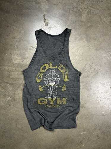 90s GoldsGym USA製　タンクトップ　黒　フェード　ヴィンテージ USA製90sヴィンテージタンクトップシングルステッチブラック半袖