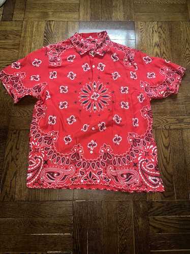 Supreme SS21 Supreme Bandana Silk Shirt Red Size M