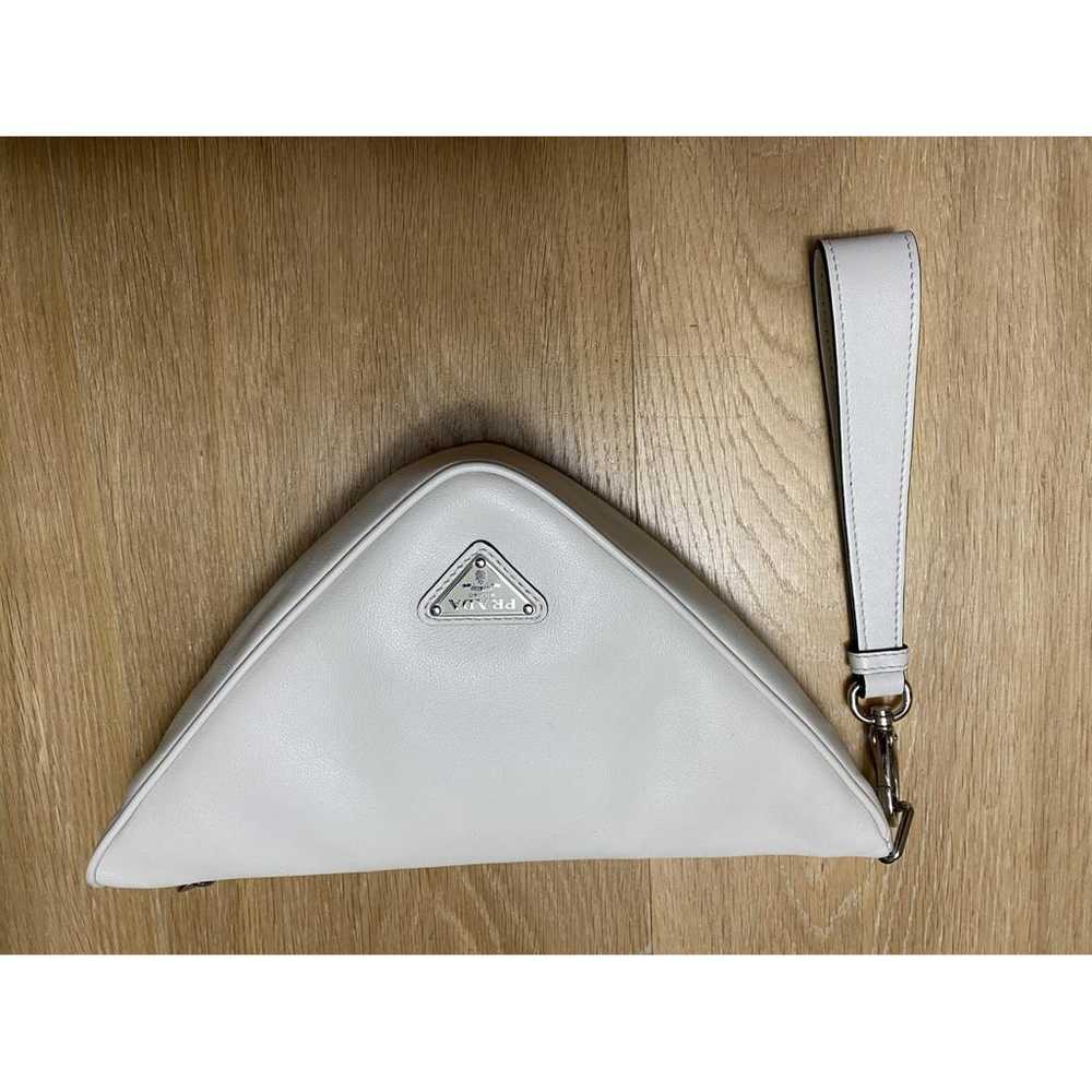 Prada Triangle leather clutch bag - image 2