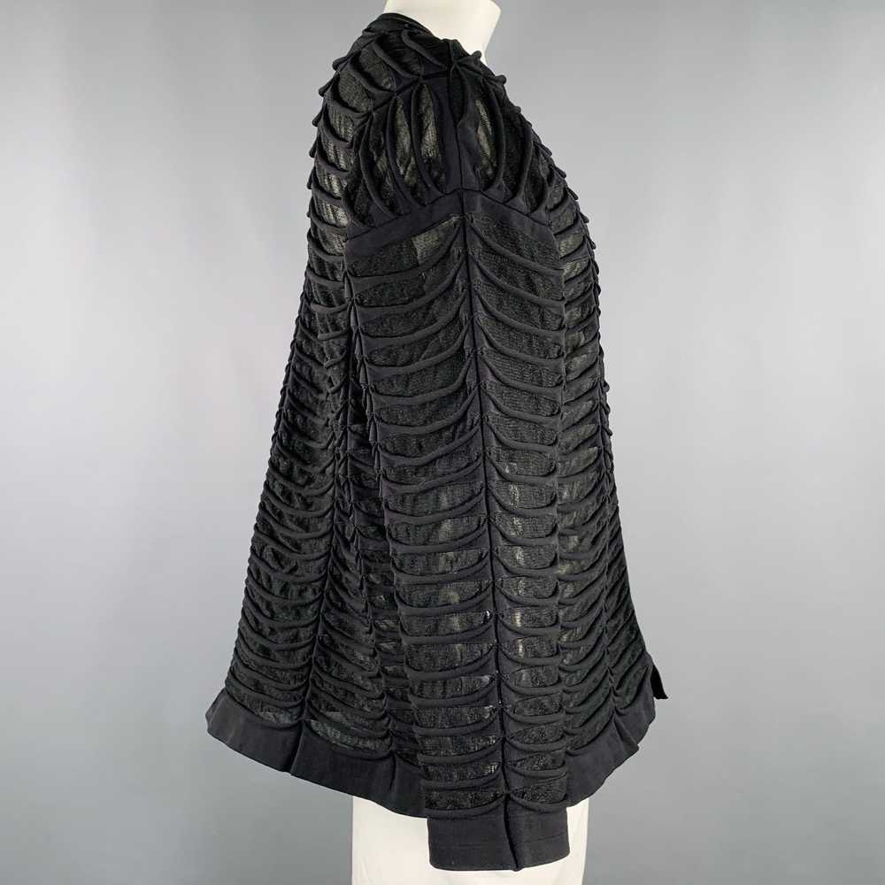 Other Black Textured Polyester Blend Zip Up Jacket - image 3