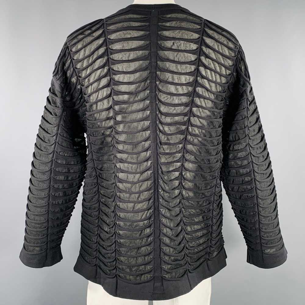 Other Black Textured Polyester Blend Zip Up Jacket - image 4