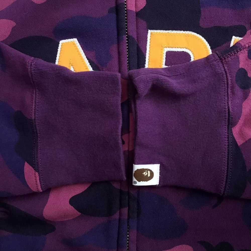 Bape 🔥2XL🔥 BAPE LOGO Purple camo full zip hoodi… - image 5