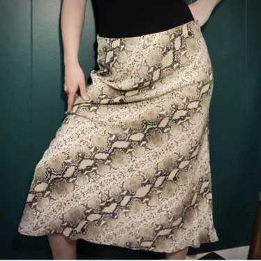 Rachel Zoe Snakeskin Flowy Maxi Skirt