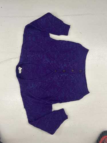 Designer Neiman Vintage Heavy Knit Purple Cardigan