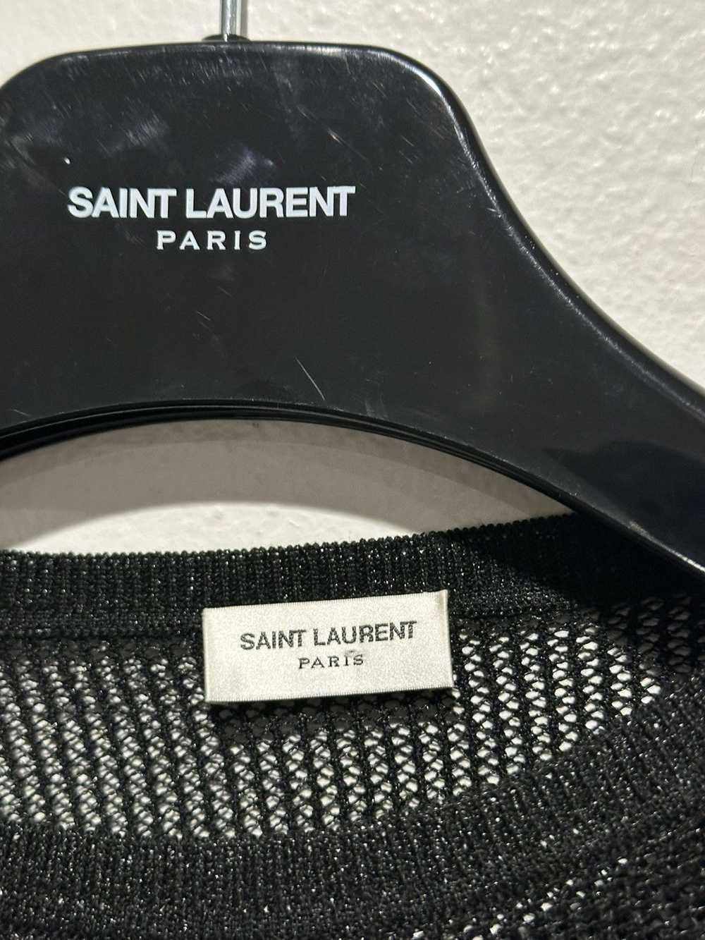 Saint Laurent Paris Metallic Sheer Mesh Knit Long… - image 3