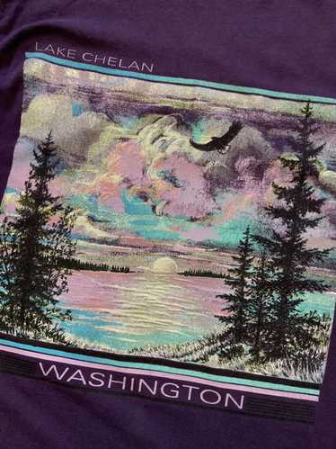 Vintage 1991 Lake Chelan Washington Landscape Sing